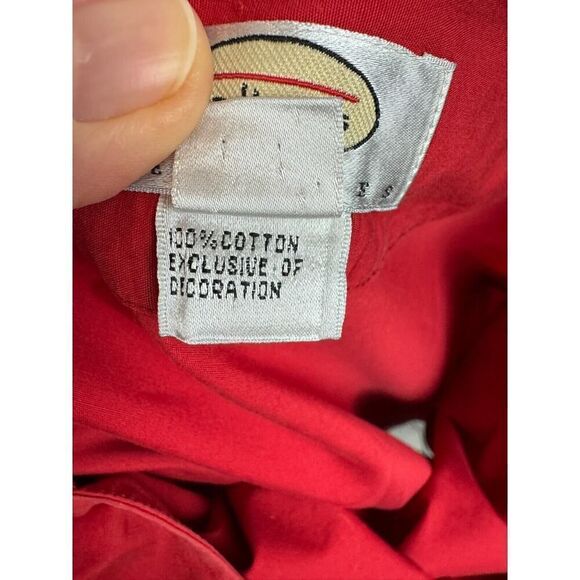 TALBOTS red cotton embroidered A-line unlined skirt size 10 Petites - Picture 7 of 7